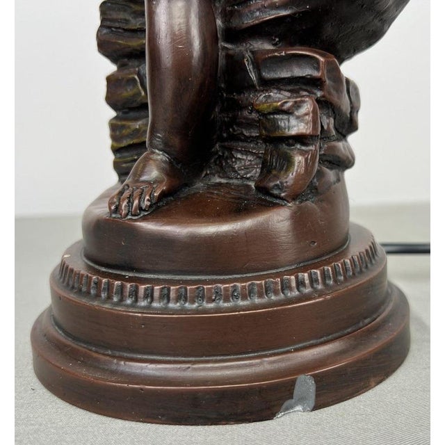 Glass Vintage French Figural Table Light For Sale - Image 7 of 8