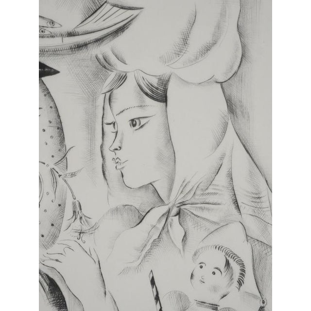 Mily Possoz, The Three Young Portuguese Women, Original Signed Engraving For Sale - Image 6 of 11