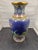 Blue Large 20" Chinese Cloisonne Enamel Vase Cobalt Blue Birds Cherry Blossom Vintage For Sale - Image 8 of 12