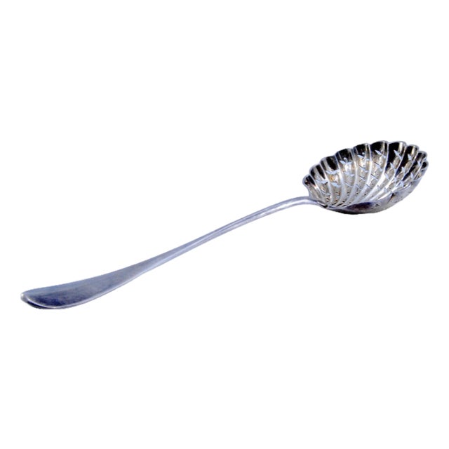 Shell-Shaped Silver Sprinkling Spoon For Sale