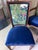 1950s Set of 8 John Stuart Mid-Century Dining Chairs – Hollywood Regency Newly Upholstered in Thibaut Designer Fabric With a Rich Navy Velour on the Seats. For Sale - Image 5 of 12