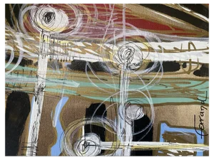 Andre Ferrand, Lionne au cirque, 1990s, Oil on Canvas