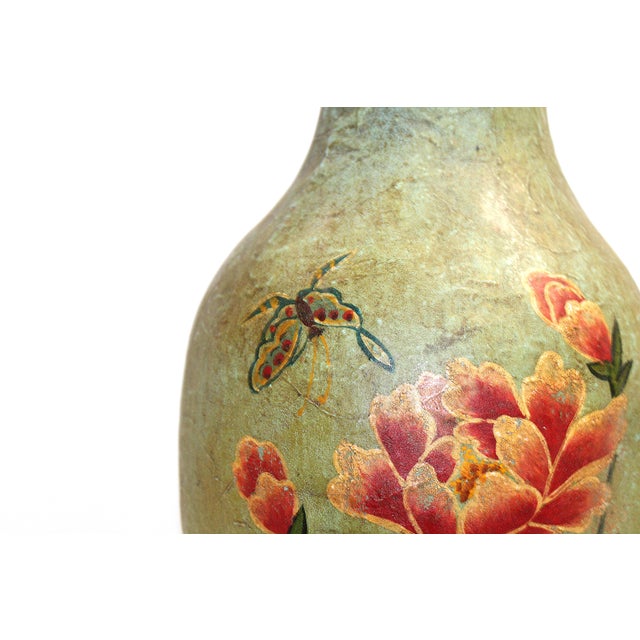 Peony Vase Papier-Mâché Floral For Sale - Image 4 of 12