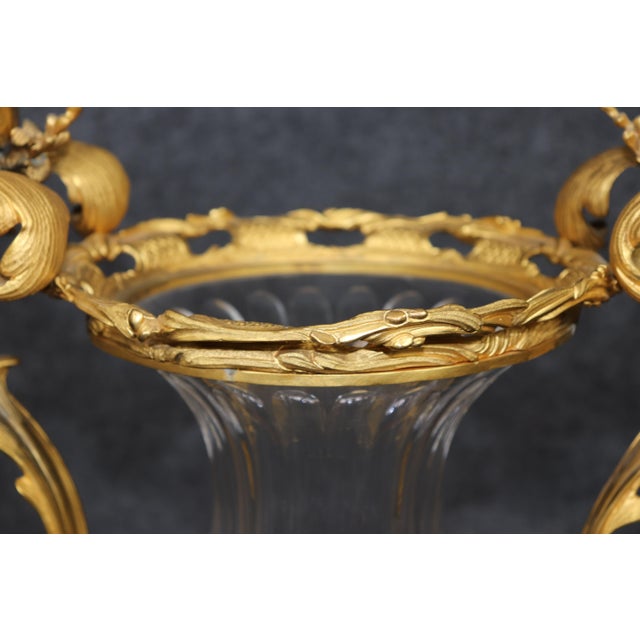 20th Century French Louis XV Rococo Style Ormolu Cherub and Cut Crystal Vase For Sale - Image 4 of 10