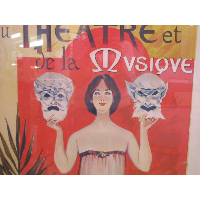 E. Carle Lucas French Theater of Music Art Deco Nouveau Lithograph Poster C1896 For Sale - Image 4 of 8