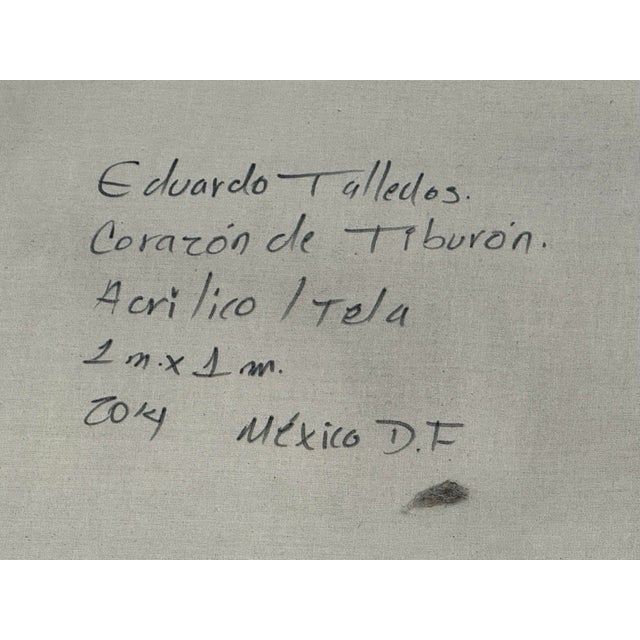 Eduardo Talledos Corazon De Tiburon Surrealist Painting, Signed For Sale - Image 11 of 12