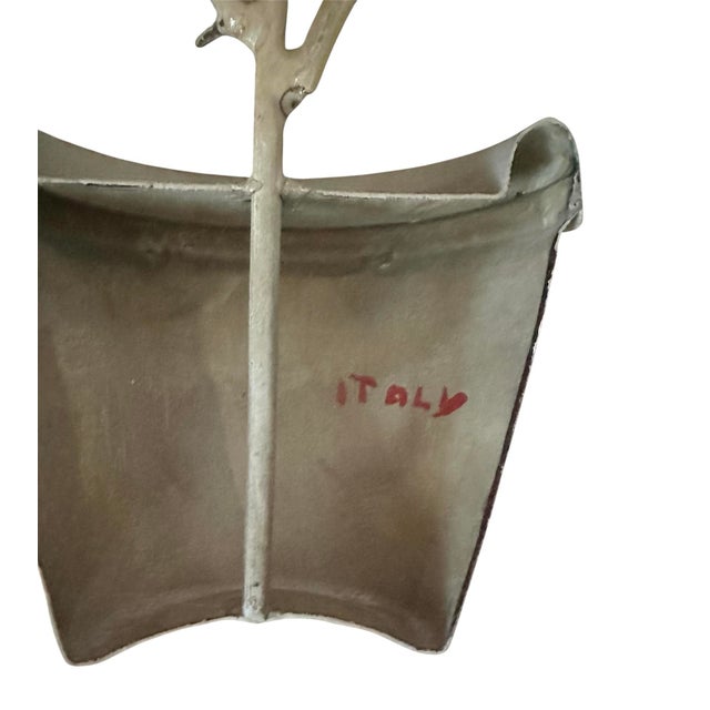 Vintage Italian Tole Potted Espaliered / Espalier Lemon Tree Candle Wall Sconce / Toleware Candle Holder, Made in Italy For Sale - Image 9 of 9