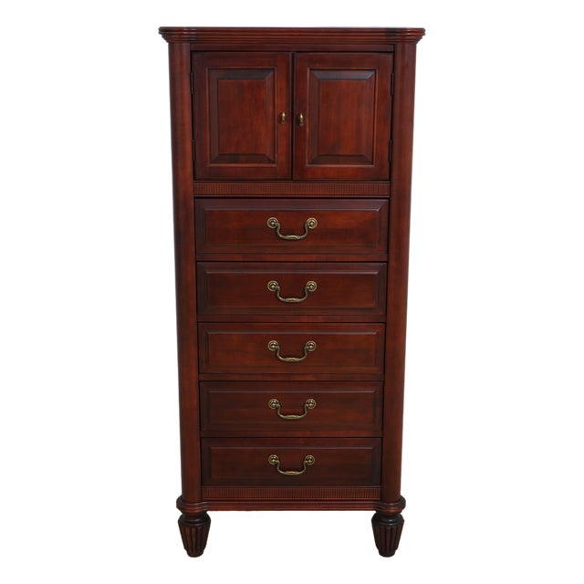 Durham Cherry 2 Door 5 Drawer Lingerie Chest For Sale