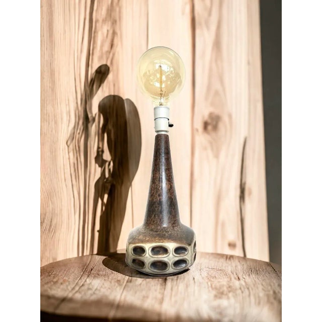 Mid-Century Modern Ceramic Erika Table Lamp by Noomi Backhausen & Poul Brandborg for Søholm, Denmark For Sale - Image 3 of 7