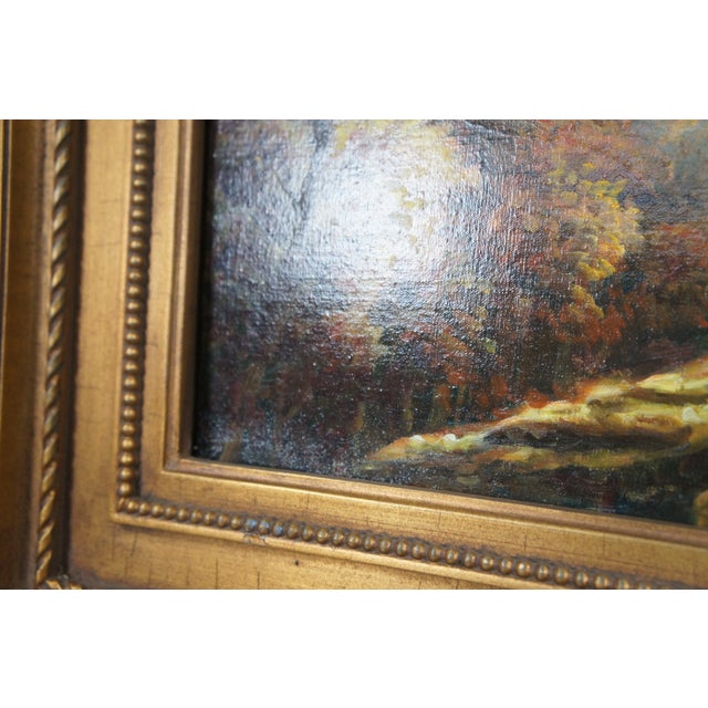 Green 20th Century Realist Pastoral Landscape Oil Painting on Canvas Countryside Cows, Framed For Sale - Image 8 of 12