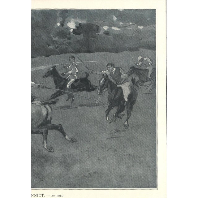 Contemporary 1893 Antique French Polo Lithograph For Sale - Image 3 of 4