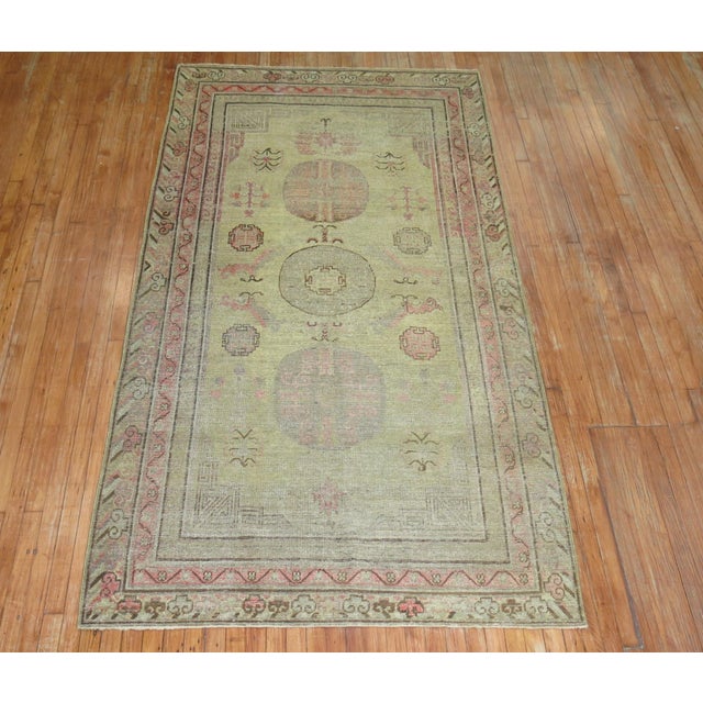 Late 19th Century Antique Zabihi Collection Mustard Khotan Rug - 5' x 9'3" For Sale In New York - Image 6 of 6