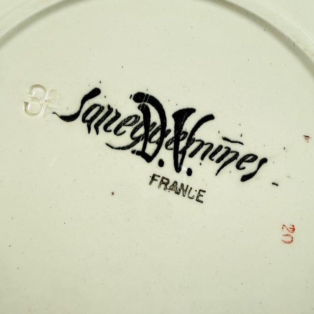 Cream 1900s Sarreguemines Benjamin Rabier Childs Plate, Aménités For Sale - Image 8 of 8