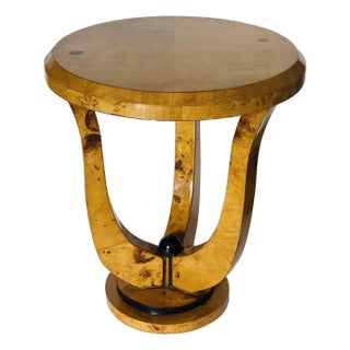 1950s Elegant Art Deco Side Table Birds Eye For Sale