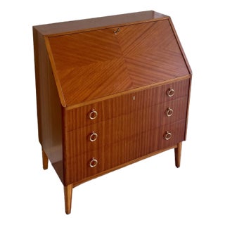 1950s Norwegian Slant Front Mid Century Desk For Sale