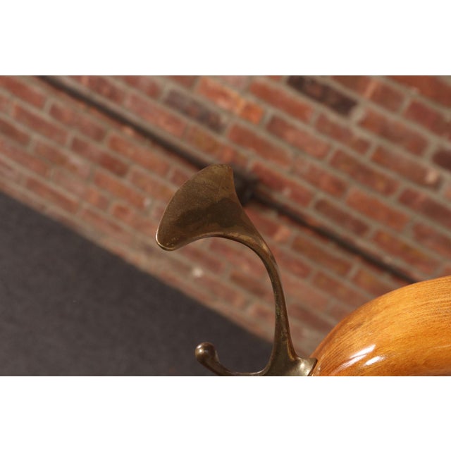 Sculptural Italian Modernist Beech and Brass Valet by Fratelli Reguitti For Sale - Image 16 of 18