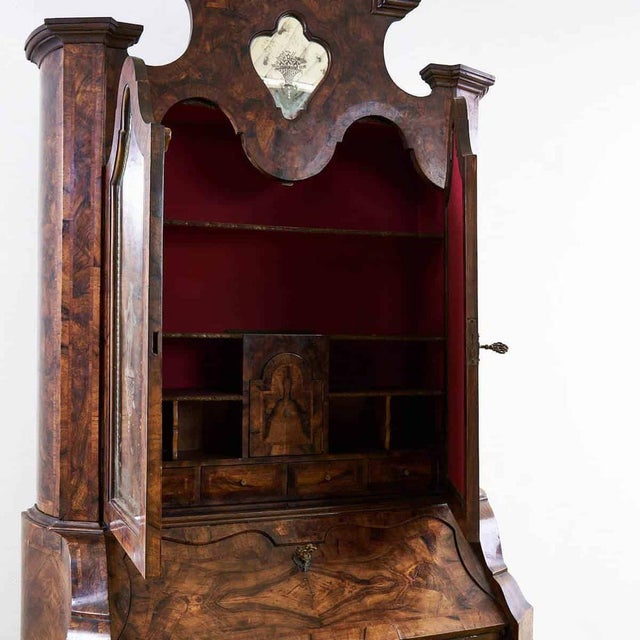 Antique Cabinet in Walnut Veneer, 1900s For Sale - Image 9 of 18