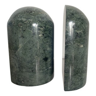 Vintage Verde Green Marble Sculptural Bookends- a Pair For Sale