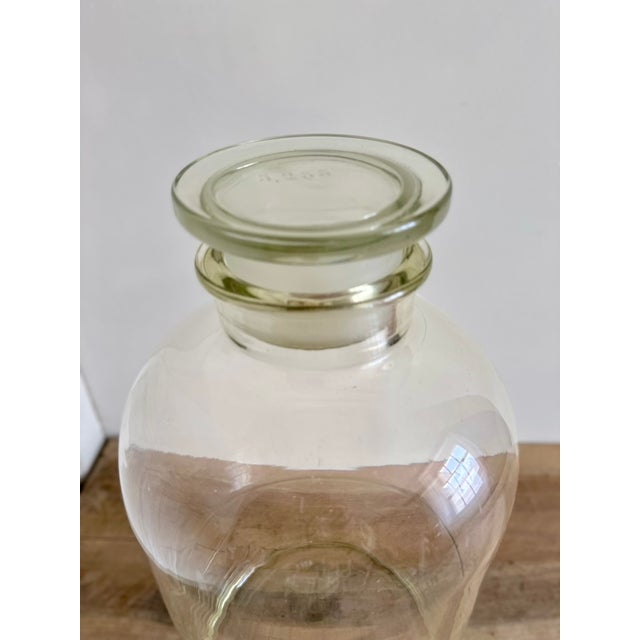French Laboratory Glass Storage Jar with Fitted Glass Stopper, 1920s For Sale - Image 9 of 16