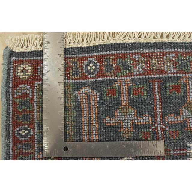 Blue Heriz Rug 1’11” X 2’8” Blue Wool Tribal Hand-Knotted Oriental Carpet For Sale - Image 8 of 8