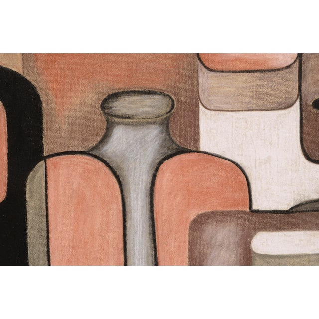 R Halterman Abstract Geometric Jugs Pastel on Paper 1960s For Sale In Monterey, CA - Image 6 of 6