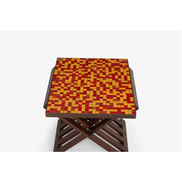 1950s Edward Wormley for Dunbar Occasional Table With Murano Mosaic Tiles For Sale - Image 5 of 12