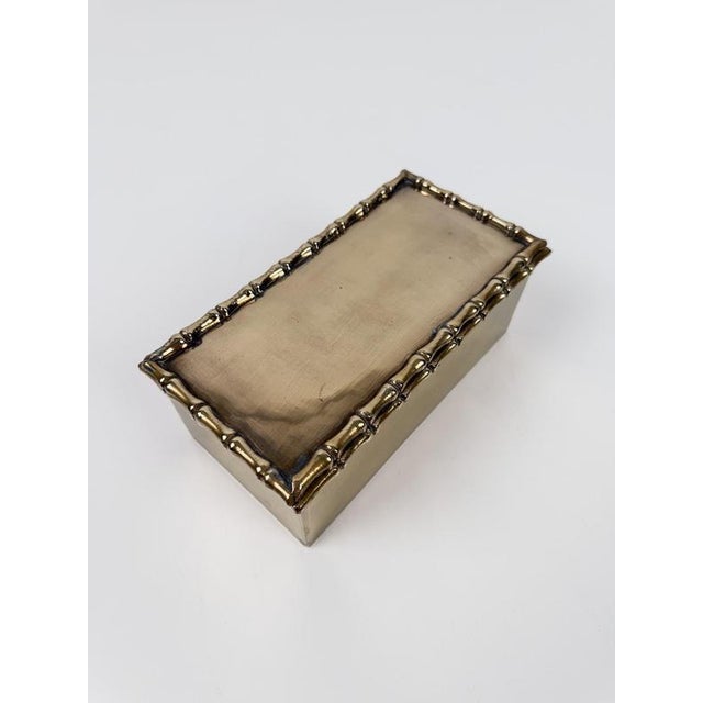 Mid-Century Modern Brass Faux Bamboo Box attributed to Maison Baguès, 1970s For Sale - Image 18 of 18
