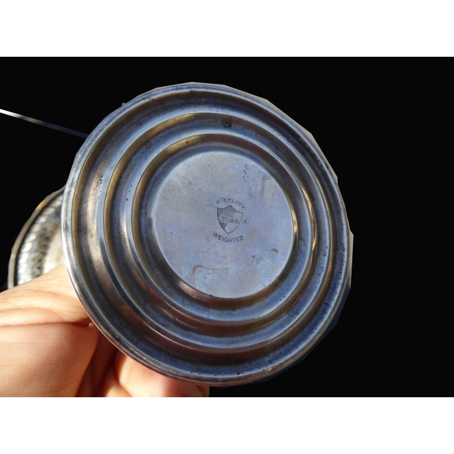 Vintage GRUEN Weighted Sterling Pedestal Silver CANDY DISH UNIQUE Candy Dish in Rustic Vintage Condition. Solid and Firm....