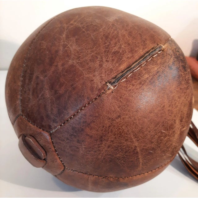 Vintage Leather Sports Boxing Ball Exercise Medicine Equipment For Sale - Image 10 of 12