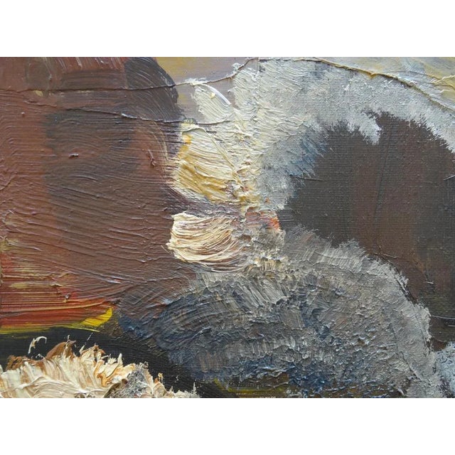 Edvards Grube, Still Life with Sunflowers, Oil on Canvas For Sale - Image 4 of 7