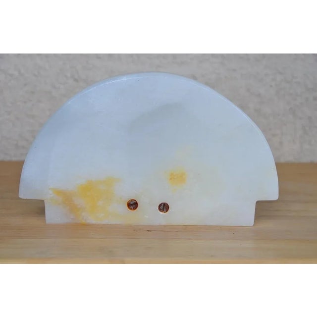 Unique Art Deco Style Onyx Sculpture Which May Be Used as a Candle Holder or Ashtray For Sale - Image 10 of 13