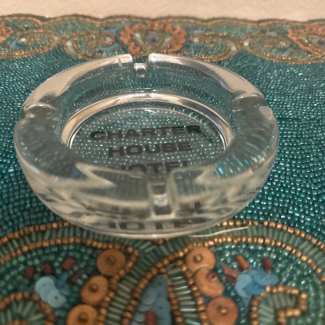 Mid-Century Modern Mid-Century Modern Molded Glass Charter House Hotel Advertising Ashtray For Sale - Image 3 of 6