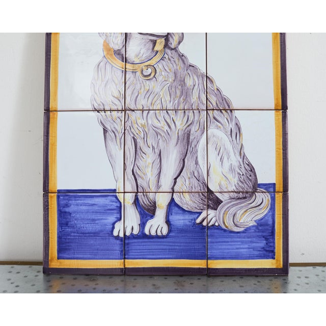 Pair of Dutch Delft Tile Panels of a Cat and Dog For Sale - Image 10 of 12