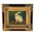 Vintage Framed Rabbit Painting Signed Harris – White Bunny With Strawberries For Sale