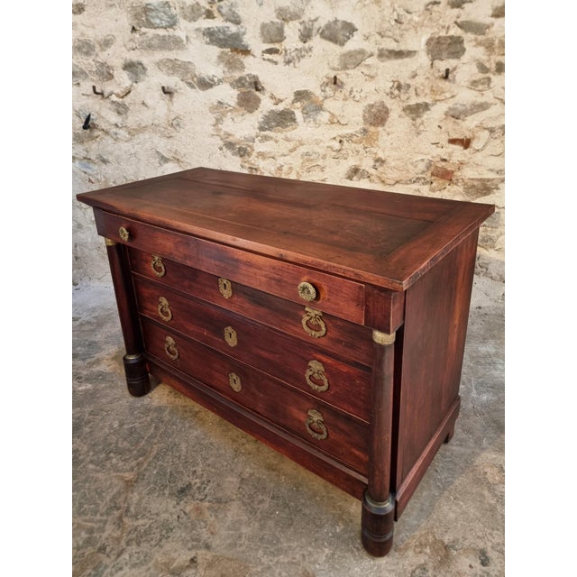 Traditional Antique French Empire Chest of Drawers in Mahogany For Sale - Image 3 of 18