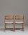 Pair of 1970s French Beige Oak Mid-Century Modern Chairs with Upholstered Seats For Sale - Image 11 of 15