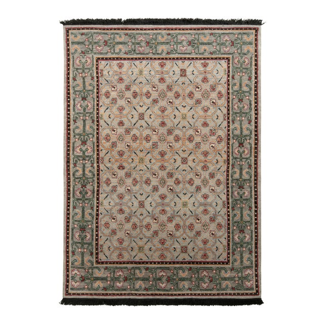 Transitional Rug & Kilim Classic Style Rug, Green Trellis Floral Pattern, 8x10 For Sale - Image 3 of 3
