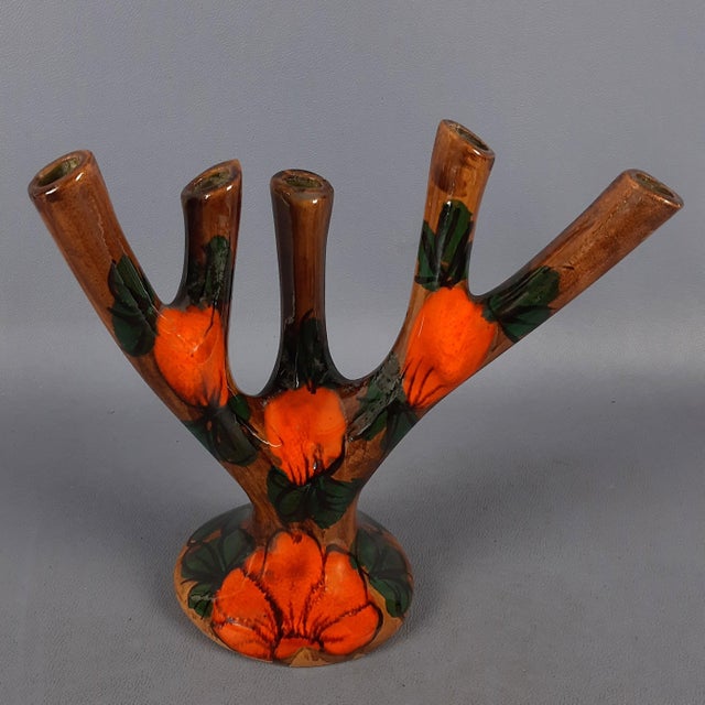 Vintage Majolica Vase Sculpture, 1970s For Sale - Image 13 of 13