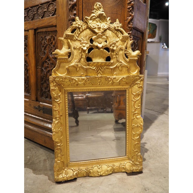 18th Century French Giltwood Mirror Aux Dauphins From Provence, Overall H-30 1/2 For Sale - Image 18 of 18