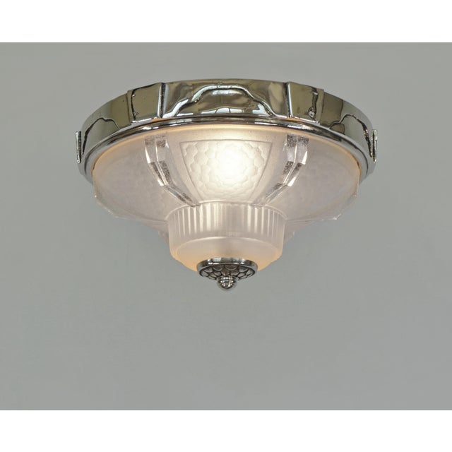 Art Deco A Pair of French Art Deco Flush Mounts by Ejg Ezan 1930s France - 2 Pairs Available For Sale - Image 3 of 12