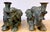 Large Pair Asian Bronze Recumbent Processional Elephant Motif Candlesticks For Sale - Image 4 of 8