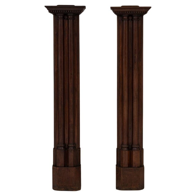 19th Century French Wooden Columns With Original Patina - A Pair For Sale - Image 10 of 18