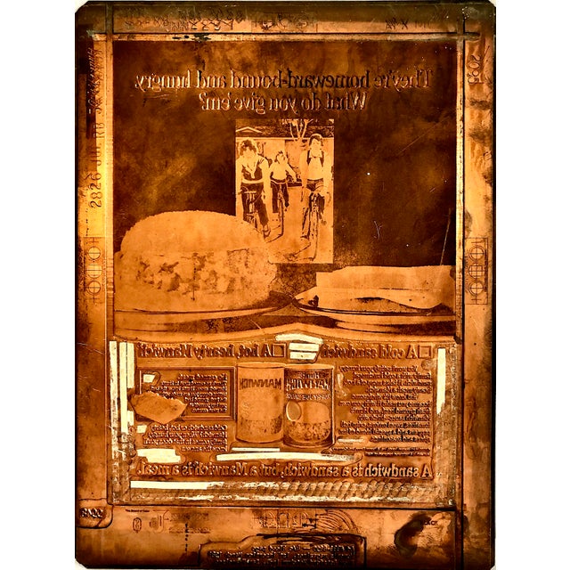 On offer are three vintage photoengraved copper letterpress printing plates. These high-quality commercial halftone plates...