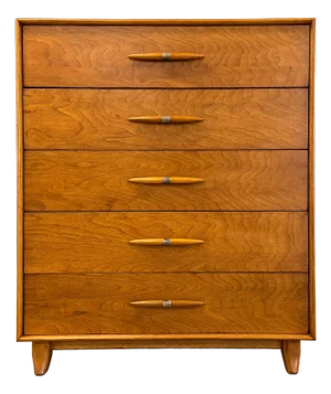 1960s Robsjohn Gibbing Style Walnut Tall Dresser