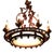 Antique Circular Forged Chandelier For Sale
