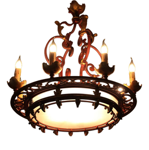 Antique Circular Forged Chandelier