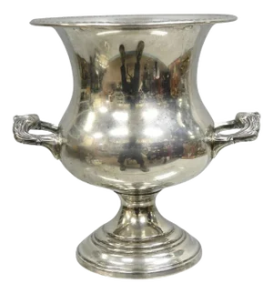 Mid 20th Century Sheridan Victorian Bulbous Silver Plated Champagne Chiller Wine Ice Bucket