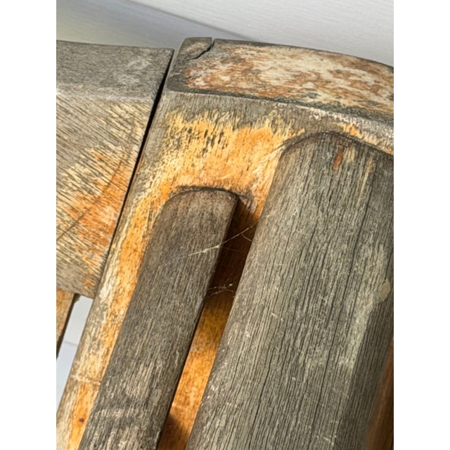 Wood Vintage Distressed Coventry Teak Garden Bench For Sale - Image 7 of 11
