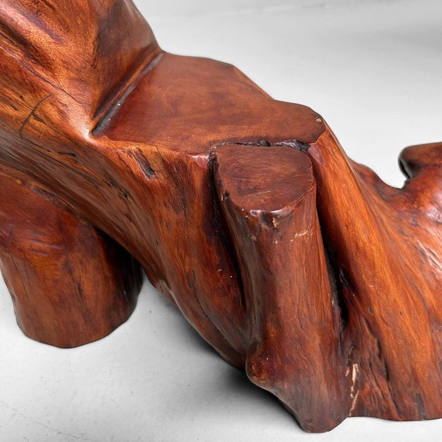 Vintage Japanese Organic Pedestal Stand in Keyaki Wood, 1920s For Sale - Image 12 of 18