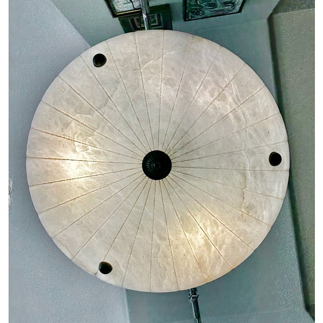 Late 20th Century Directoire Style French Alabaster Pendant Chandelier For Sale - Image 13 of 17